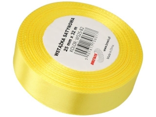 Wstążka satynowa BREWIS 25mm/32m kolor 82 kanarkowy