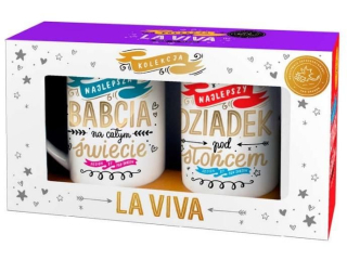 Zestaw kubków dla babci i dziadka GOLD