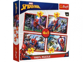 Puzzle   "4w1" TREFL W sieci Spider-mana