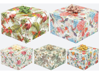 Papier ozdobny w rolkach POL-MAK 200x70cm P2_KRAFT_OG_6 Kwiaty - Bia�e, Egzotyczne, Flamingi, Hibiskusy, Kolibry, Mix, Monstery, Motyle