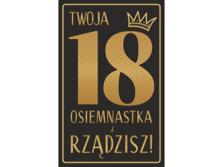 Kartka Urodzinowa ART NUVO Złocona, DUŻA 13x20, 5cm UCK-06 18-nastka