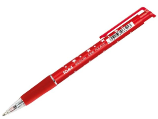 Długopis automatyczny TOMA w gwiazdki 1mm - CZERWONY