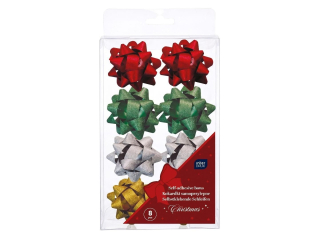 Kokardki samoprzylepne brokatowe O3,8 cm box 8 szt.
