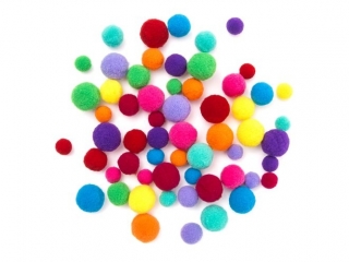 Pompony pluszowe DPCRAFT mix juicy, 60 szt.