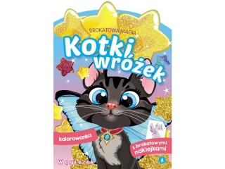 Kolorowanka SKRZAT Brokatowa magia. Kotki wróżek - Węgielek