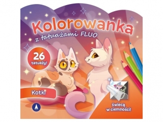 Kolorowanka SKRZAT z tatuażami FLUO Kotki