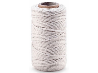 Sznurek bawełniany do makramy DPCRAFT 2mm 100g biały (natura