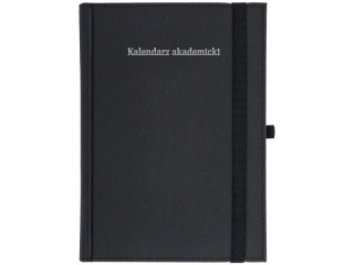 Kalendarz akademicki WN A5 tygodniowy Aluminium z gumką - czarny
