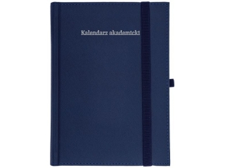 Kalendarz akademicki WN A5 tygodniowy Aluminium z gumką - granat