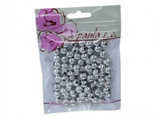 Korale PAULA 10mm - srebrne metalic