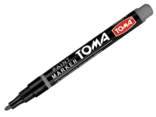 Marker olejowy TOMA cienka fibrowa koñcówka 1,5mm - srebrny