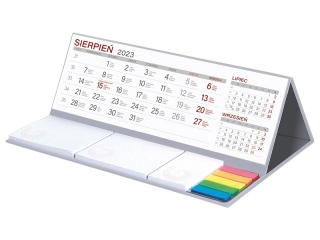 Kalendarz biurkowy WN z notesem MAXI 2023 SZARY
