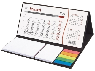 Kalendarz biurkowy WN z notesem 2023 CZARNY