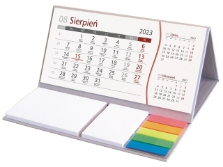 Kalendarz biurkowy WN z notesem 2023 SZARY
