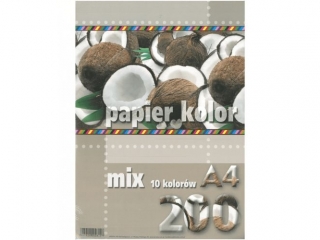 Papier ksero kolorowy A4 200k. KRESKA  mix kolorów