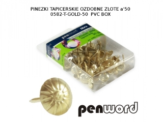 PINEZKI TAPICERSKIE ZLOTE a50 ART.0582-T-GOLD-50  PVC BOX