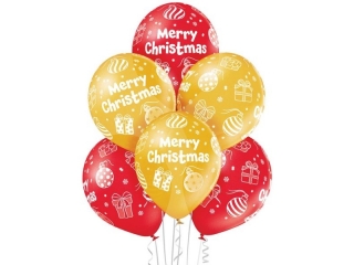 Balony D11 Merry Christmas 1C5S, 6 szt.