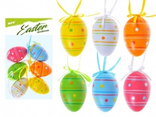 Ozdoba jajka plastik 6cm/6szt nadruk 627