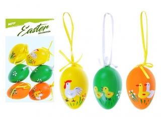 Ozdoba jajka plastik 6cm/6szt nadruk 629