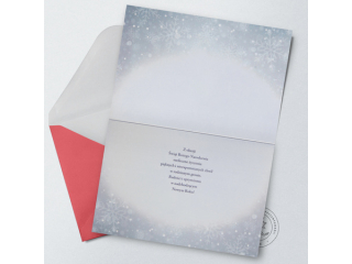 Kartki karnet PAN DRAGON Star 130 Boże Narodzenie sanie Mikołaja "Wesołych Świąt"