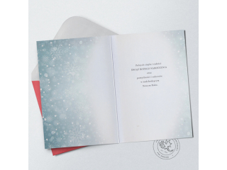 Kartki karnet PAN DRAGON Star 129 Boże Narodzenie Mikołaj z prezentami "Wesołych Świąt"