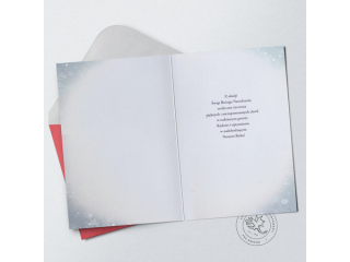 Kartki karnet PAN DRAGON Star 127 Boże Narodzenie sanie Mikołaja "Wesołych Świąt"