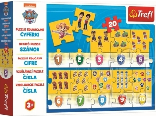 Puzzle 20 TREFL Edukacyjne cyferki - Psi patrol