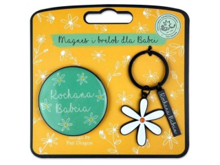Magnes + brelok - Dzień Babci stokrotka