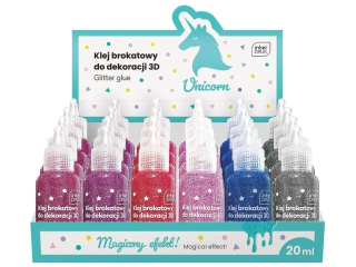 Klej brokatowy do dekoracji 3D 20 ml Unicorn