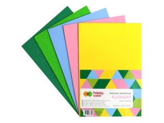 Arkusze piankowe HAPPY COLOR Flower A4 5ark. 5 kol. 2 rodzaj