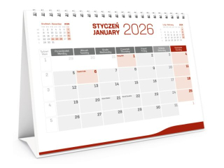 Kalendarz biurkowy WN stojcy miesiczny 2026
