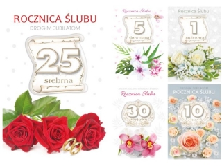 Kartki laurka LDG duża z g±bk± Rocznica ¶lubu zest. 587 tradycja