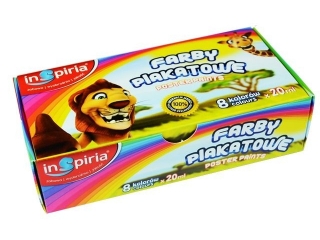 Farby plakatowe INSPIRIA 20ml 8 kolorów