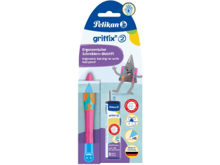 Owek PELIKAN Griffix pink blister +wkady  - dla praworcznych