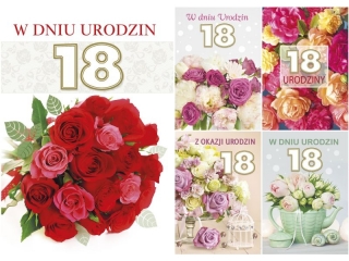 Kartki laurka B6GE-excl.z gbk Urodziny 18 zest 582