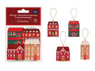 Zawieszki na prezenty kształty 12 szt. Christmas