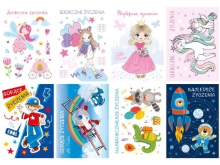 Kartki laurka B6B -brokat oglne Serdeczne yczenia zest 612 dziecice