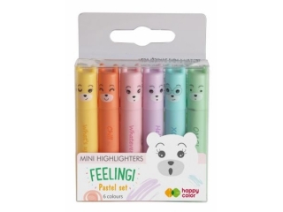 Zakrelacze mini, Feelingi,English, 6 kol. pastelowych, Happy Color