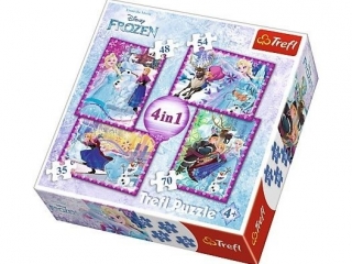 Puzzle "4w1" TREFL Kraina Lodu - Zimowe Szaleństwo