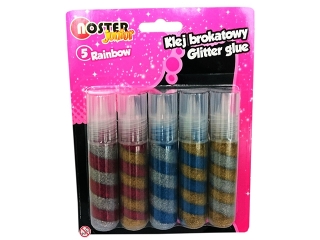 Klej brokatowy NOSTER Rainbow 20ml x 5szt.