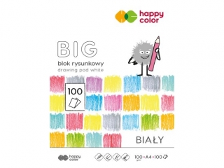 Blok rysunkowy A4 100k. HAPPY COLOR biay BIG 100g