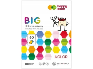 Blok rysunkowy kolorowy A4 60k HAPPY COLOR BIG 15 kolorów