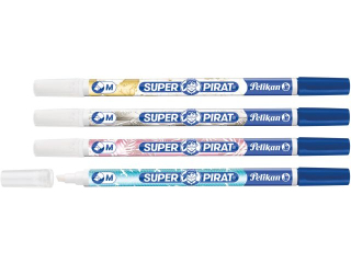 Wymazywacz do atramentu Pelikan Super Pirat 850 M z cienkopisem – niebieski, kocwka M