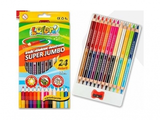 Kredki PENMATE Kolori Premium Jumbo 12 szt. 24 kolory HURT