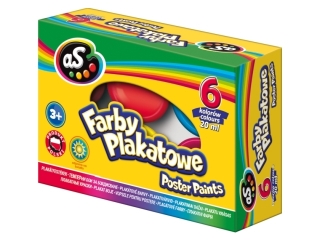 Farby plakatowe AS 6 kolorw - 20 ml HURT