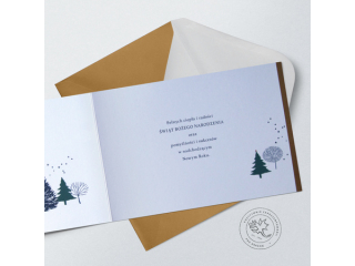 Kartki karnet PAN DRAGON HM 200-3224 Święta sanie mikołaja "Wesołych Świąt niech dzieje się magia"