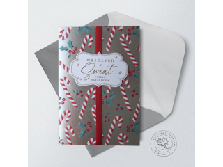 Kartki karnet PAN DRAGON HM 200-3240 Święta jemioła "Wesołych Świąt Bożego Narodzenia"