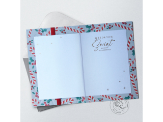 Kartki karnet PAN DRAGON HM 200-3240 Święta jemioła "Wesołych Świąt Bożego Narodzenia"