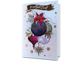 Kartki karnet PAN DRAGON HM 200-3234 Święta bombki "Wesołych Świąt"