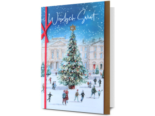 Kartki karnet PAN DRAGON HM 200-3223 Święta choinka w śniegu "Wesołych Świąt"